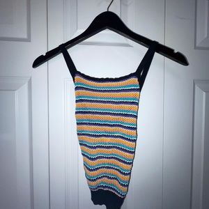 Knit coverup/crop top tank